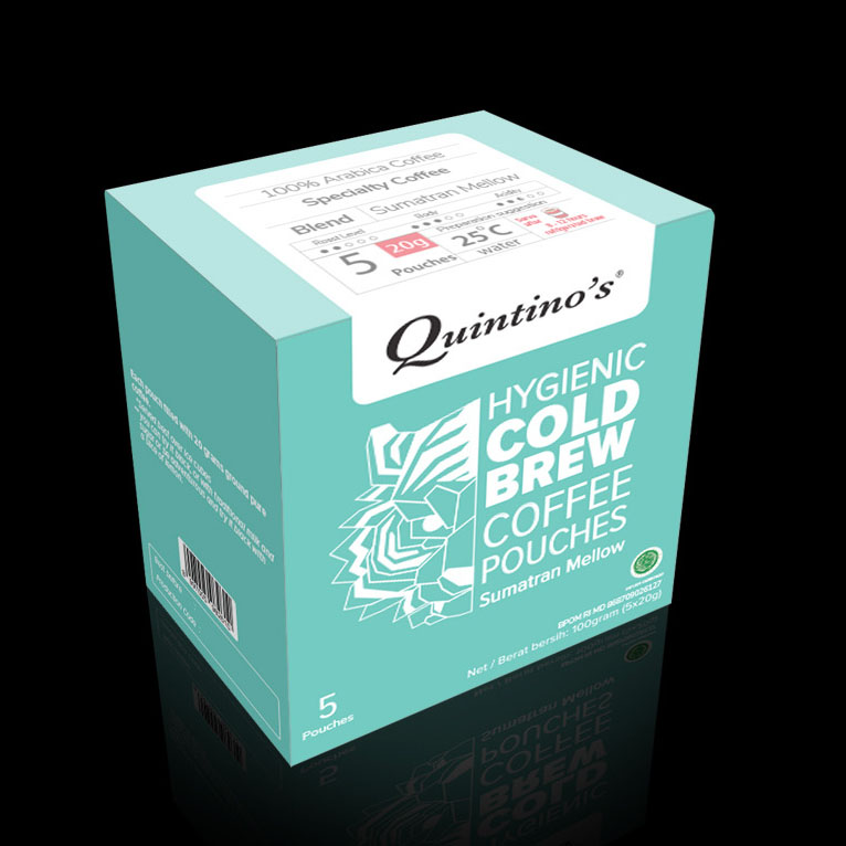 Quintino’s Cold Brew Pouch 5 Sachet Box filled with Sumatran Mellow