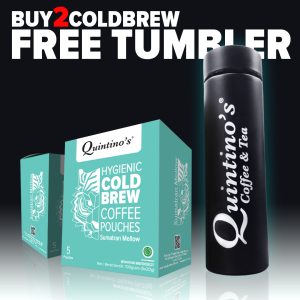 Quintino’s Cold Brew Package<br> Buy 2 Boxes Get 1 Tumbler Free<br> <small>filled with Sumatran Mellow</small>